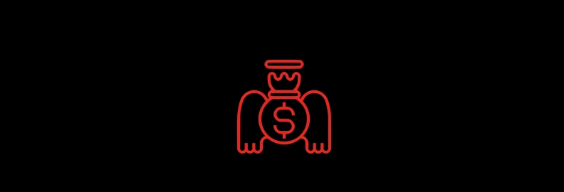 Imagem de um ícone com um saco de dinheiro simbolizando um anjo.