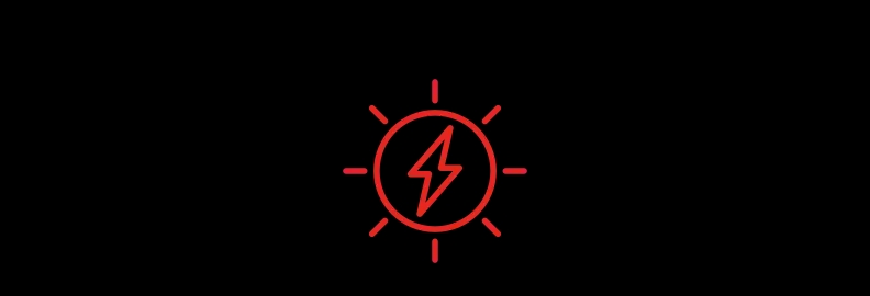Imagem de um ícone com um círculo e um raio no meio.